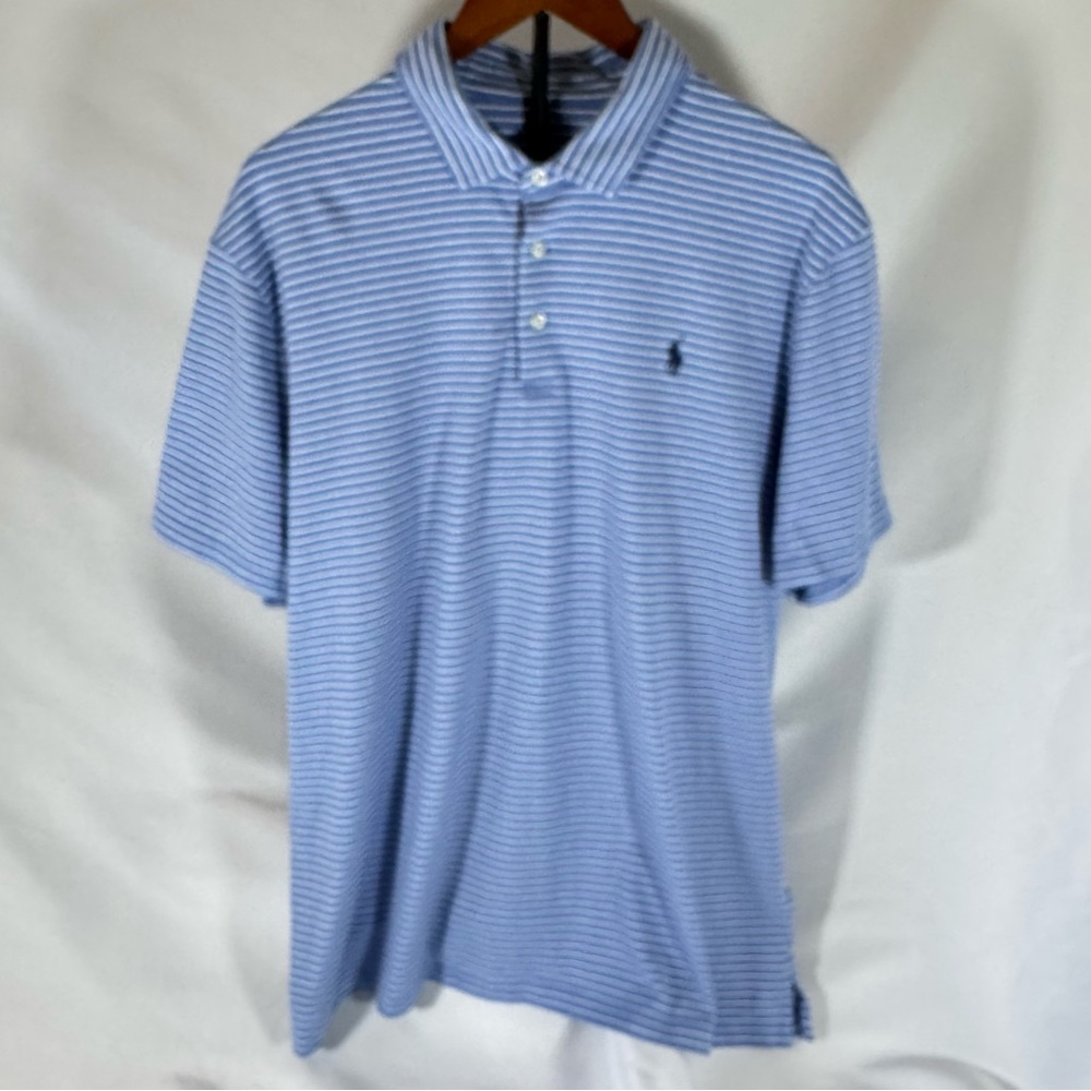 NWOT Polo Ralph Lauren Blue Striped Polo Shirt
